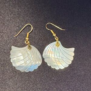 Iridescent Shell Drop Earrings